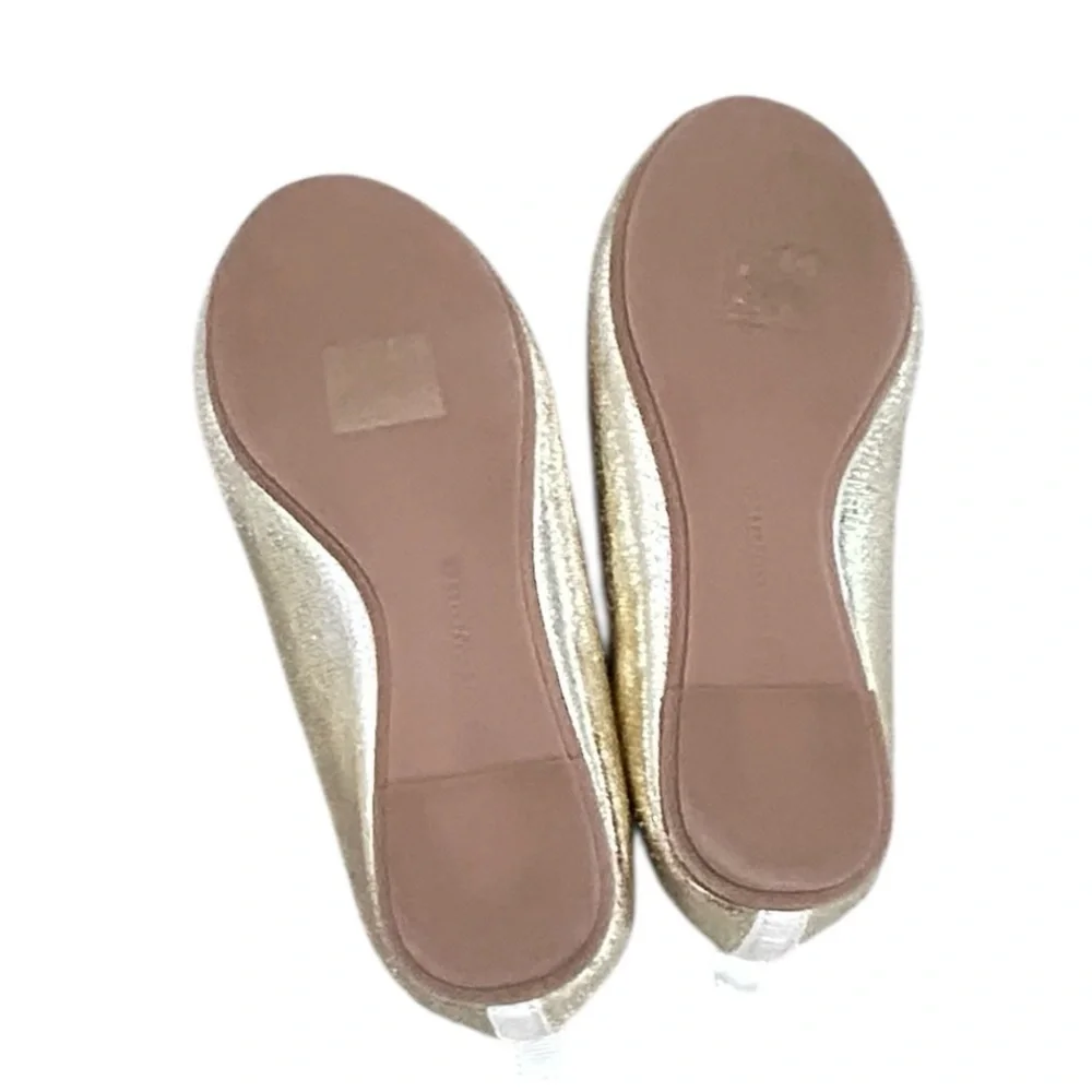 J. Crew Crewcuts Gold ballet slip on Dress Shoes with mini bow size 12(girls)